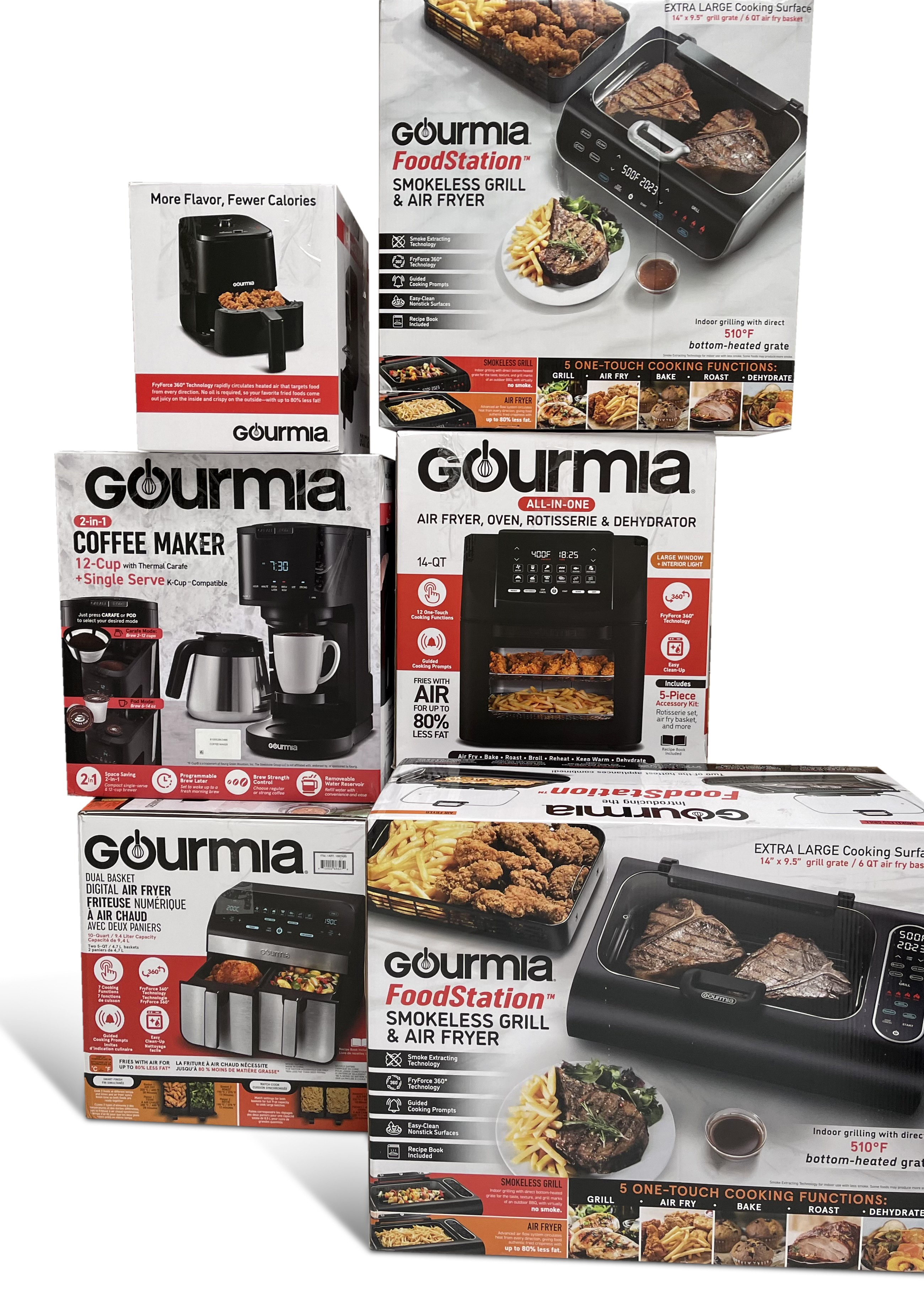  Gourmia 5-in-1 FoodStation Smokeless Grill & Air Fryer